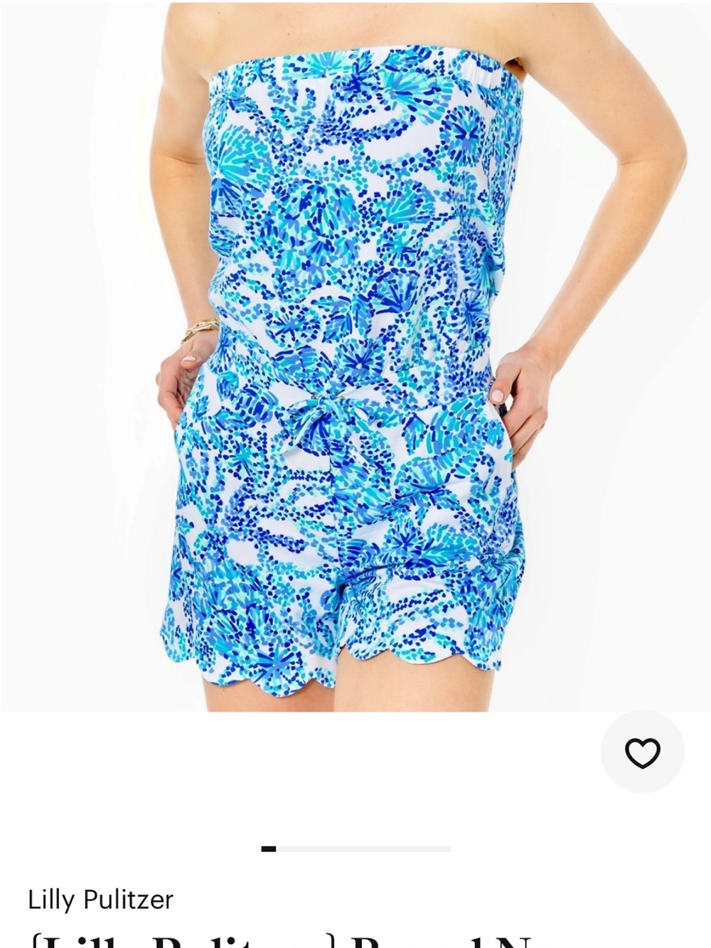 Lilly Pulitzer NWT Jace Romper Size Small Shell me you love me